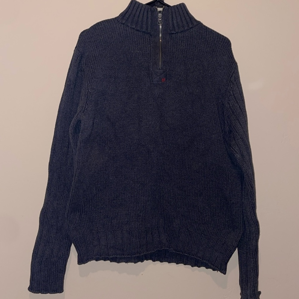 Thick Cotton Polo Turtleneck Sweater